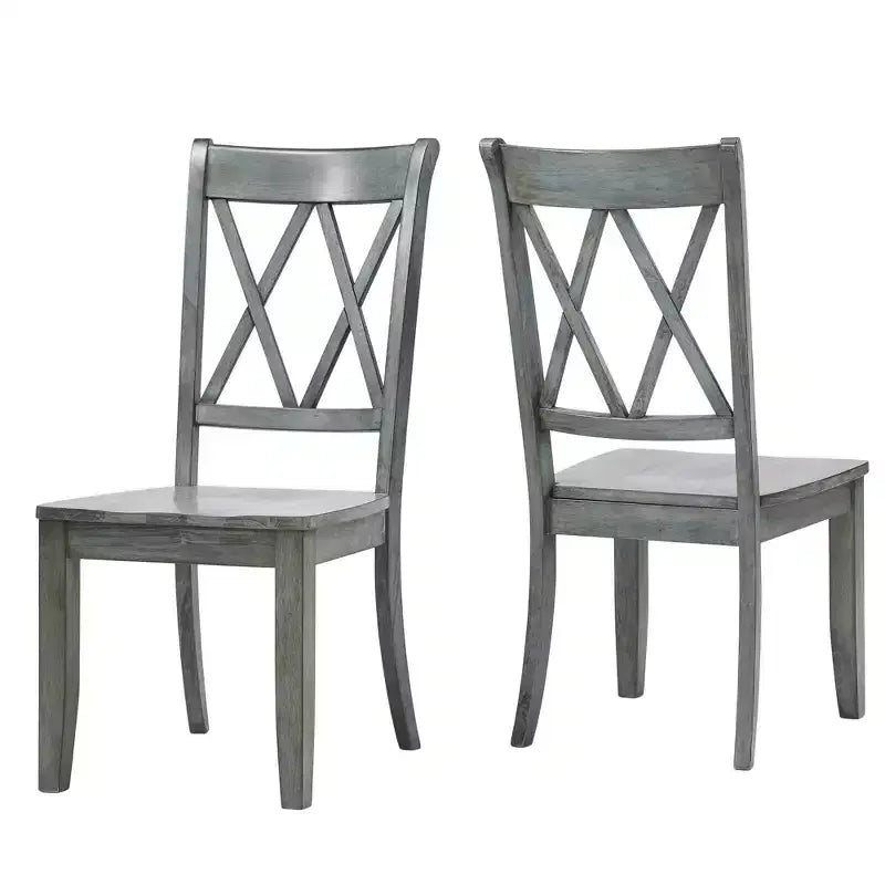 Chaises de salle à manger en bois South Hill Double X Back (lot de 2) - iNSPIREQ