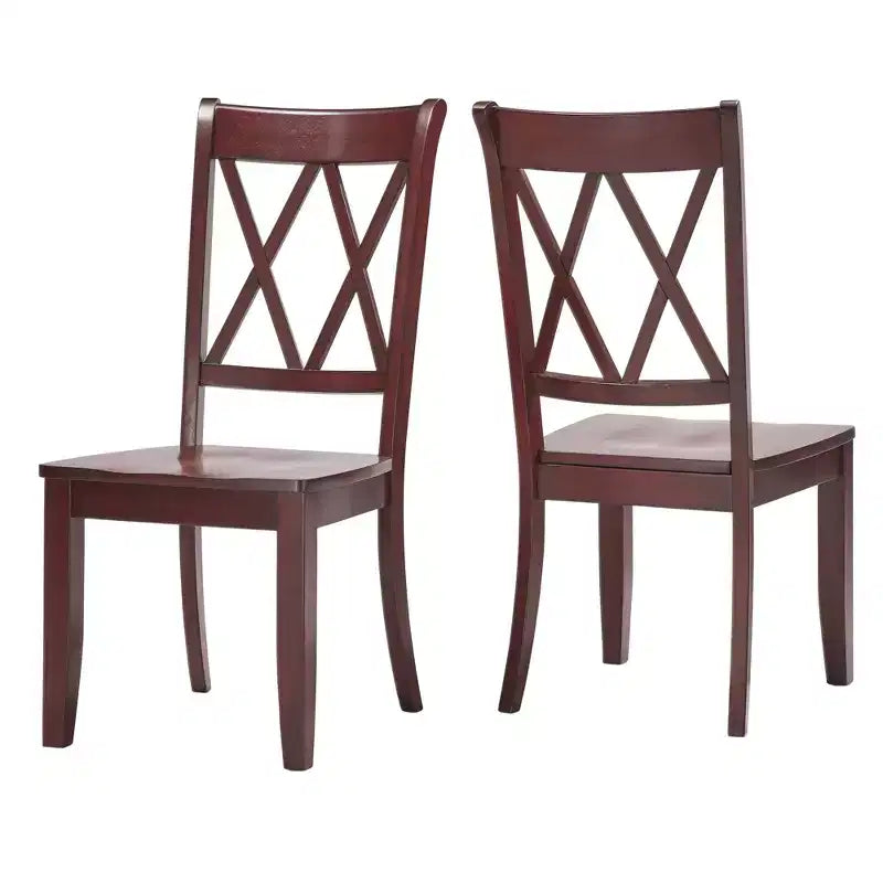 Chaises de salle à manger en bois South Hill Double X Back (lot de 2) - iNSPIREQ