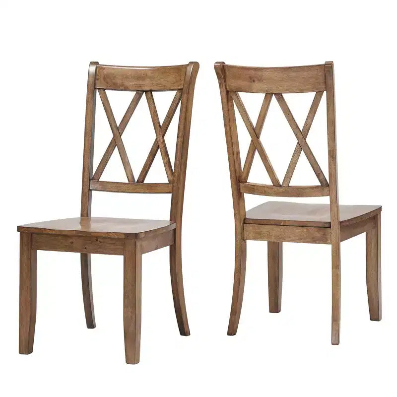 Chaises de salle à manger en bois South Hill Double X Back (lot de 2) - iNSPIREQ