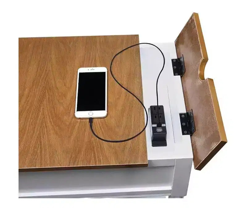 HomeStock Table d'appoint rectangulaire en bois 1 pièce