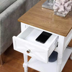 HomeStock Table d'appoint rectangulaire en bois 1 pièce