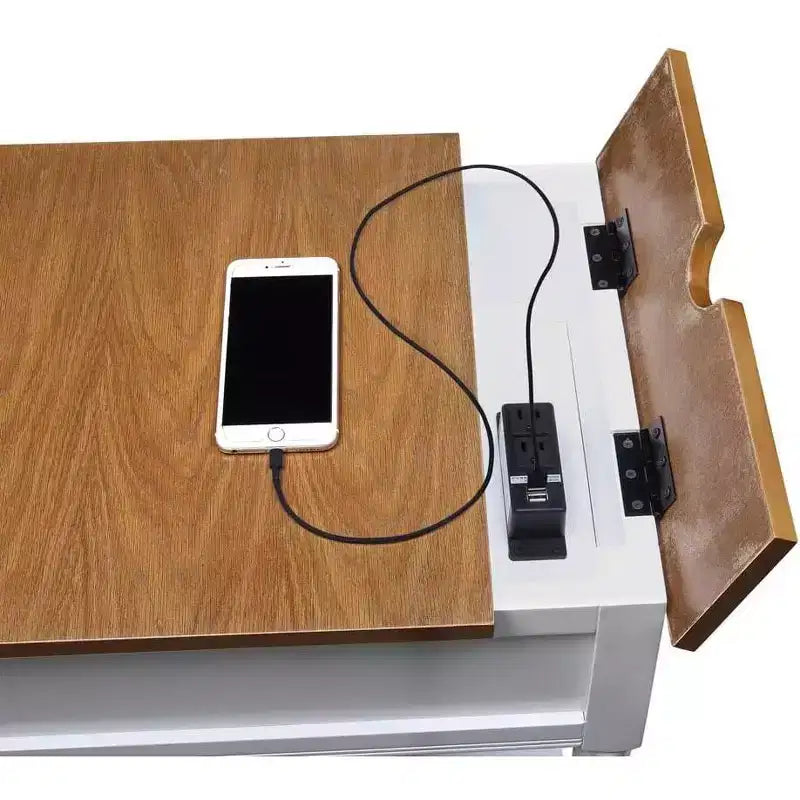HomeStock Table d'appoint rectangulaire en bois 1 pièce