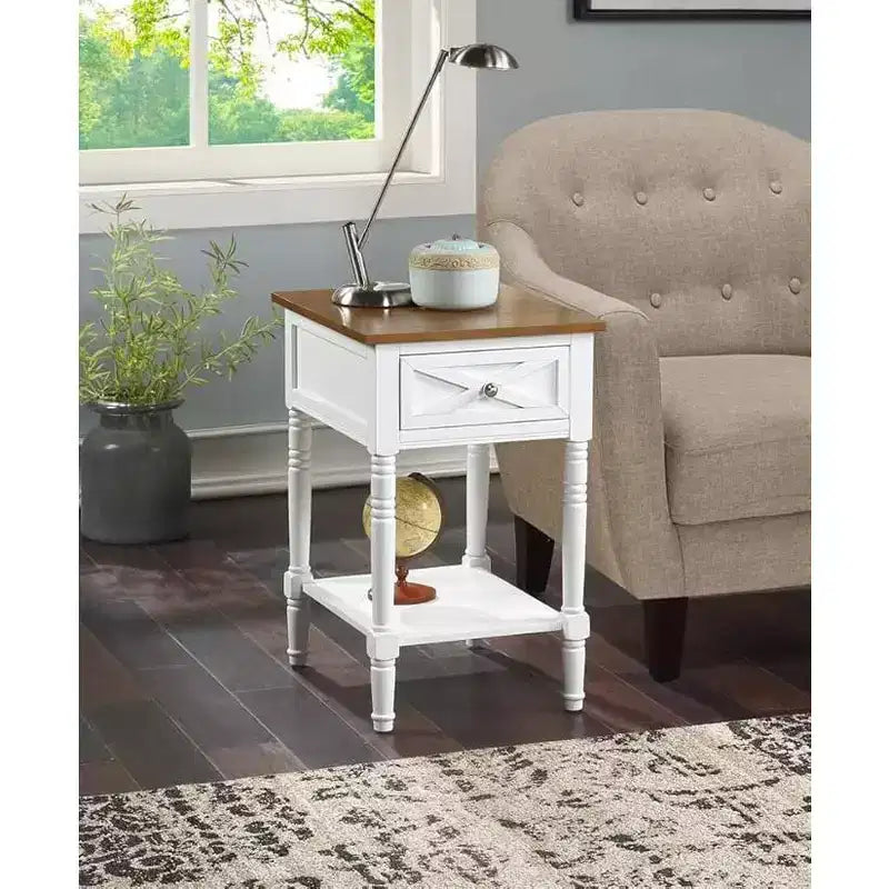 HomeStock Table d'appoint rectangulaire en bois 1 pièce