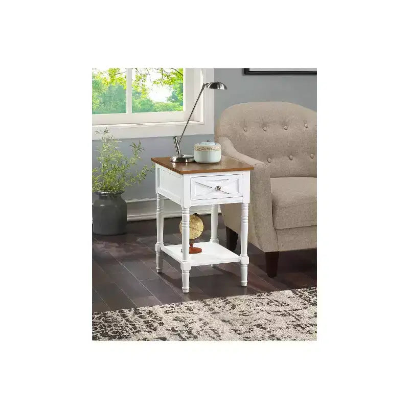 HomeStock Table d'appoint rectangulaire en bois 1 pièce