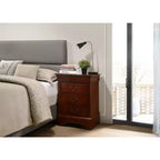 HomeStock Rectangle Wood Nighstand For Living Room and Bedroom