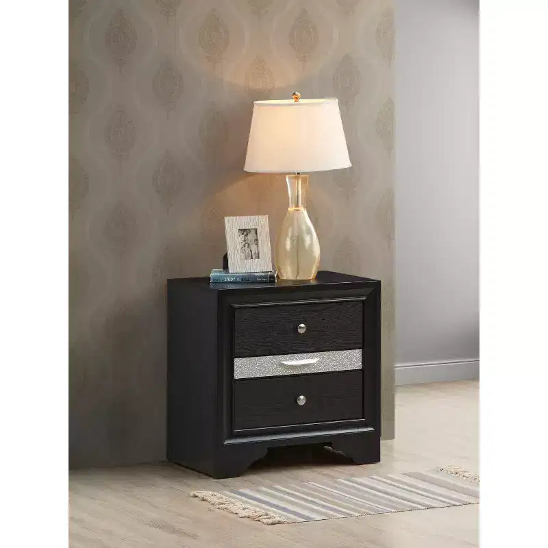 HomeStock Rectangle Sandle Wood Nighstand For Living Room and Bedroom