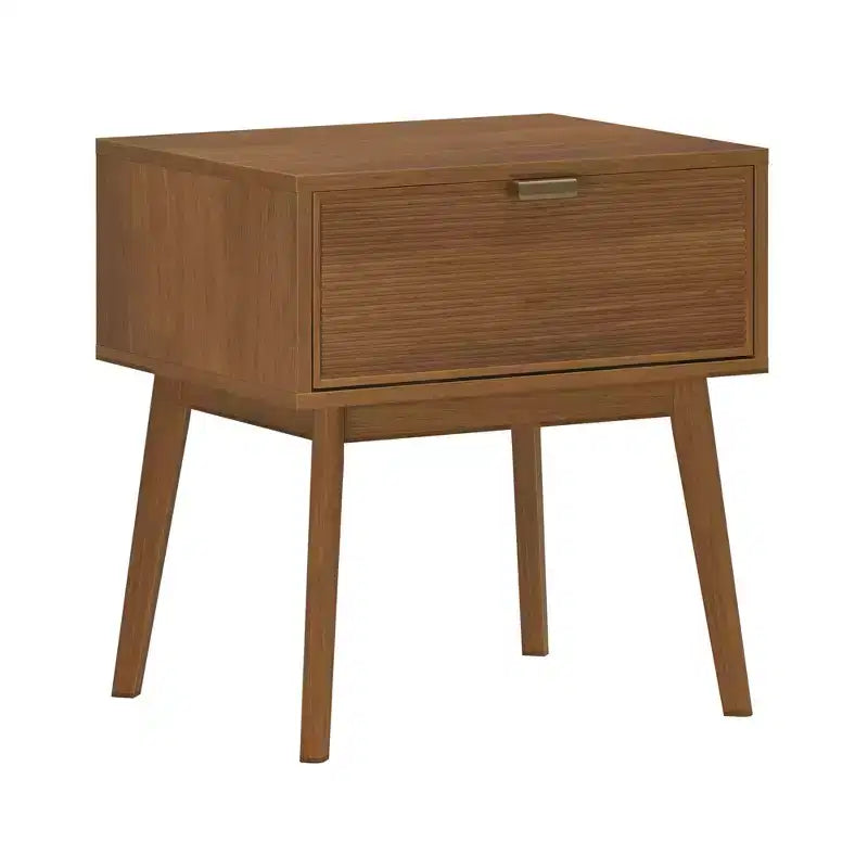 Table de chevet Linea Tambour 1 tiroir avec poignée en laiton