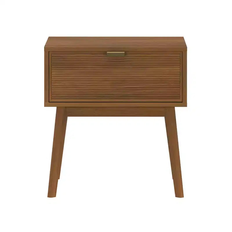 Table de chevet Linea Tambour 1 tiroir avec poignée en laiton