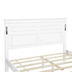 Lit moderne en bois Luxystar avec tête de lit haute, pied de lit, 2 tiroirs de rangement et lumières