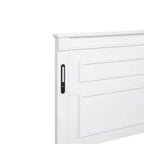 Lit moderne en bois Luxystar avec tête de lit haute, pied de lit, 2 tiroirs de rangement et lumières