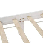 Lit moderne en bois Luxystar avec tête de lit haute, pied de lit, 2 tiroirs de rangement et lumières