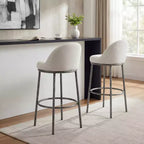 Tabourets de Bar Rembourrés en Métal Moderne Christopher Knight Home Chaiwat (Lot de 2)