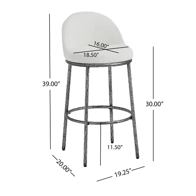 Tabourets de Bar Rembourrés en Métal Moderne Christopher Knight Home Chaiwat (Lot de 2)