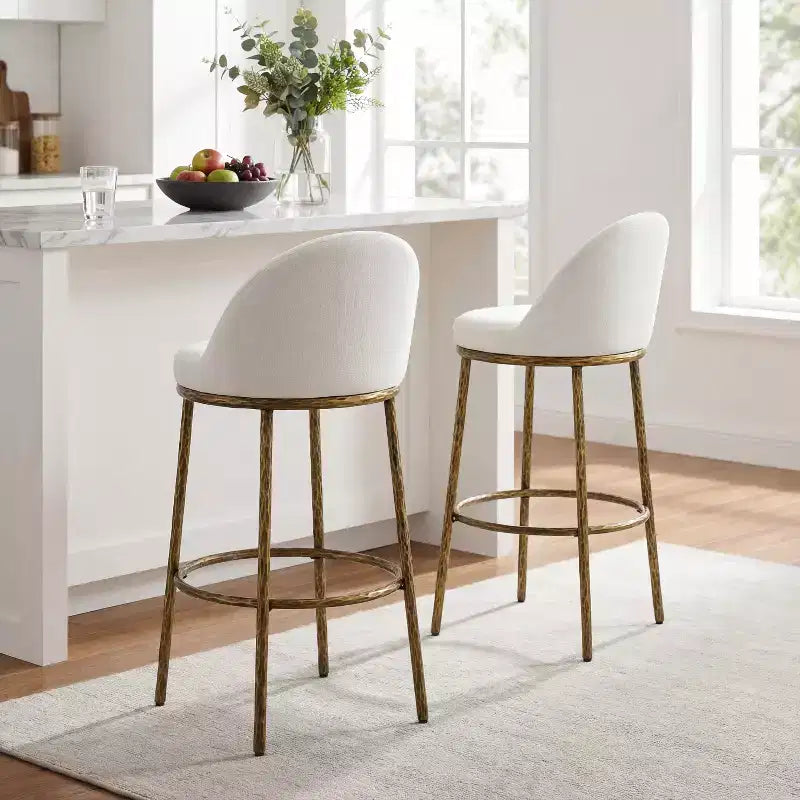 Tabourets de Bar Rembourrés en Métal Moderne Christopher Knight Home Chaiwat (Lot de 2)