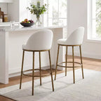 Tabourets de Bar Rembourrés en Métal Moderne Christopher Knight Home Chaiwat (Lot de 2)