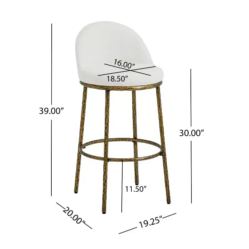 Tabourets de Bar Rembourrés en Métal Moderne Christopher Knight Home Chaiwat (Lot de 2)