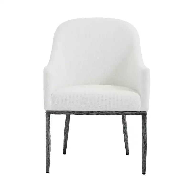 Christopher Knight Home Ekasit - Fauteuil d'appoint moderne en fer rembourré avec pieds en métal forgé couleur étain