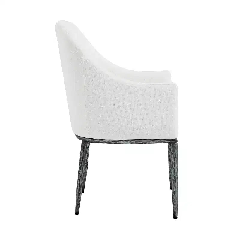 Christopher Knight Home Ekasit - Fauteuil d'appoint moderne en fer rembourré avec pieds en métal forgé couleur étain