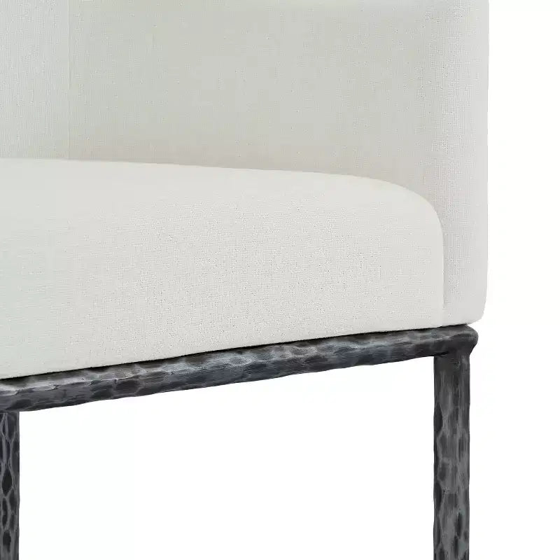 Christopher Knight Home Ekasit - Fauteuil d'appoint moderne en fer rembourré avec pieds en métal forgé couleur étain
