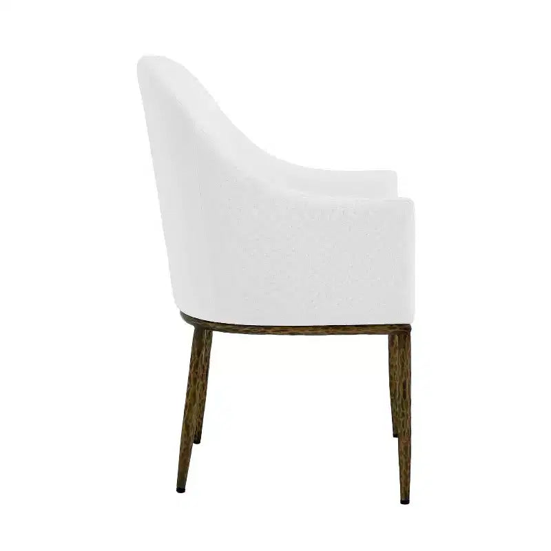 Christopher Knight Home Ekasit - Fauteuil d'appoint moderne en fer rembourré avec pieds en métal forgé couleur étain