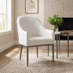 Christopher Knight Home Ekasit - Fauteuil d'appoint moderne en fer rembourré avec pieds en métal forgé couleur étain