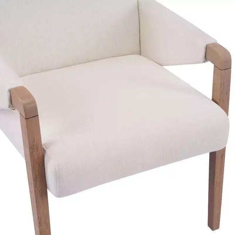 Christopher Knight Home Chaises de salle à manger modernes Nattapong en bois d'hévéa et lin (lot de 2)