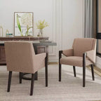 Christopher Knight Home Chaises de salle à manger modernes Nattapong en bois d'hévéa et lin (lot de 2)