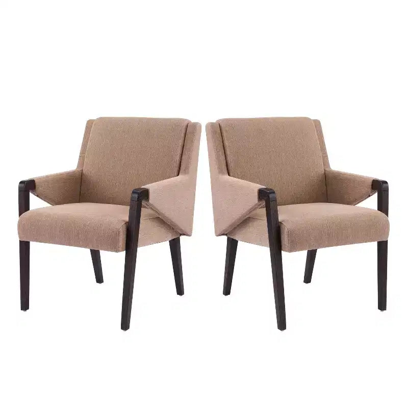Christopher Knight Home Chaises de salle à manger modernes Nattapong en bois d'hévéa et lin (lot de 2)