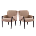 Christopher Knight Home Chaises de salle à manger modernes Nattapong en bois d'hévéa et lin (lot de 2)