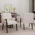 Christopher Knight Home Chaises de salle à manger modernes Nattapong en bois d'hévéa et lin (lot de 2)