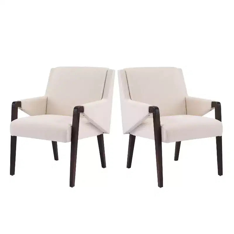 Christopher Knight Home Chaises de salle à manger modernes Nattapong en bois d'hévéa et lin (lot de 2)