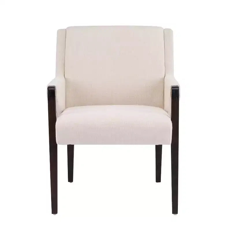 Christopher Knight Home Chaises de salle à manger modernes Nattapong en bois d'hévéa et lin (lot de 2)