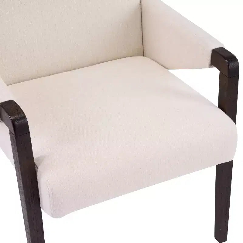 Christopher Knight Home Chaises de salle à manger modernes Nattapong en bois d'hévéa et lin (lot de 2)