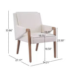 Christopher Knight Home Chaises de salle à manger modernes Nattapong en bois d'hévéa et lin (lot de 2)