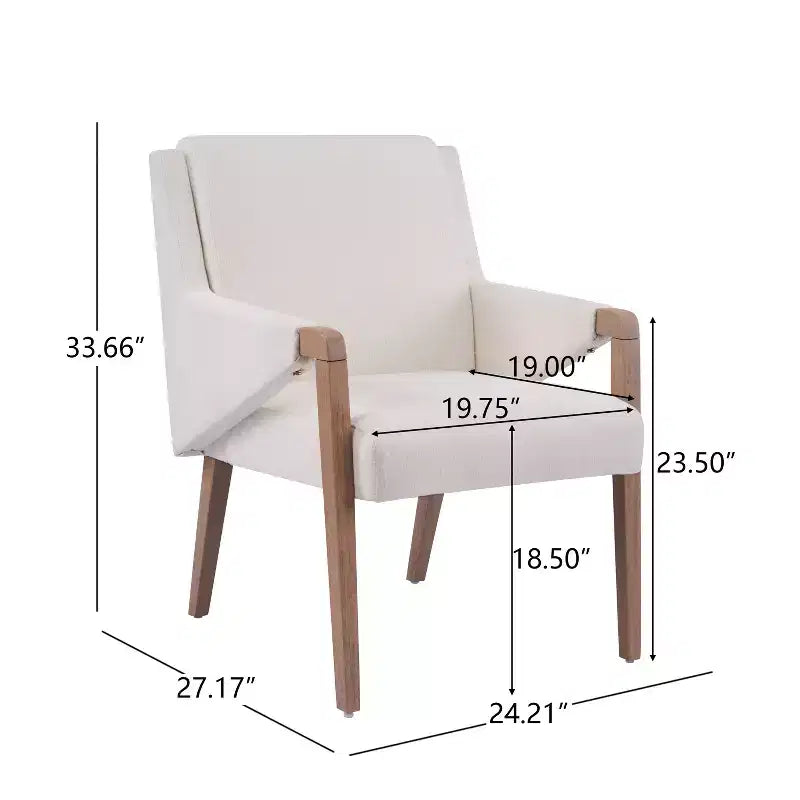 Christopher Knight Home Chaises de salle à manger modernes Nattapong en bois d'hévéa et lin (lot de 2)