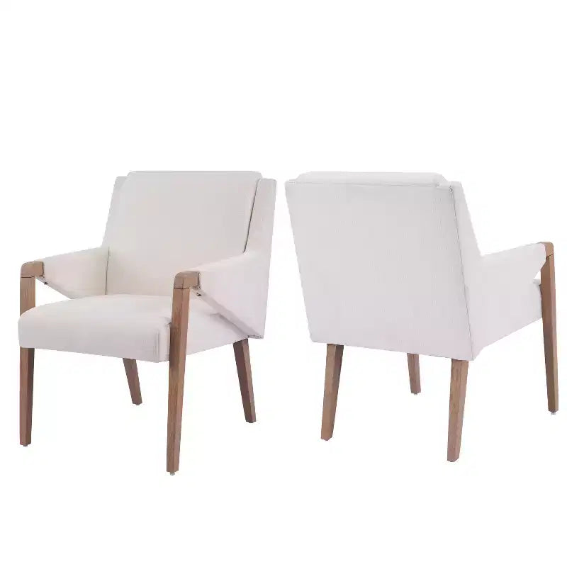 Christopher Knight Home Chaises de salle à manger modernes Nattapong en bois d'hévéa et lin (lot de 2)
