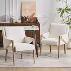 Christopher Knight Home Nattapong Modern Rubberwood Linen Upholstered Dining Chairs (Set of 2)