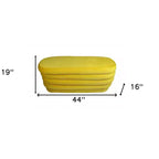 HomeRoots 44 Poufs ovales capitonnés en velours jaune