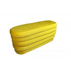 HomeRoots 44 Poufs ovales capitonnés en velours jaune