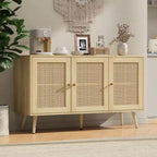 Rattan Sideboard Buffet Cabinet, Storage Cabinet with Adjustable Shelves, Credenza, Coffee Car for Living Room, Entryway, Kitchen, Dining Room