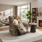 Massage Recliner Chair with Heat - 360 Swivel Rocker, Oversized Single Sofa w/ Vibration, USB & Storage Pockets for Living Room/Bedroom
