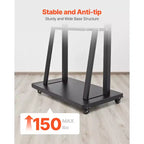 Meuble TV roulant VEVOR, Chariot TV mobile pour écrans de 32 à 75 pouces, Support de moniteur portable réglable en hauteur avec plateau, Supporte jusqu'à 68 kg, Noir
