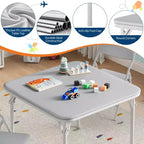 Coolmee Ensemble table et 4 chaises pliantes pour enfants, Ensemble table et chaises d'activités pour tout-petits, pour salle à manger, garderie, salles de classe