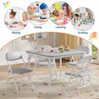 Coolmee Ensemble table et 4 chaises pliantes pour enfants, Ensemble table et chaises d'activités pour tout-petits, pour salle à manger, garderie, salles de classe
