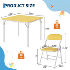 Coolmee Ensemble table et 4 chaises pliantes pour enfants, Ensemble table et chaises d'activités pour tout-petits, pour salle à manger, garderie, salles de classe