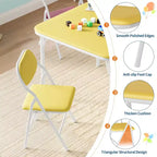 Coolmee Ensemble table et 4 chaises pliantes pour enfants, Ensemble table et chaises d'activités pour tout-petits, pour salle à manger, garderie, salles de classe
