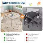 Coolmee Ensemble table et 4 chaises pliantes pour enfants, Ensemble table et chaises d'activités pour tout-petits, pour salle à manger, garderie, salles de classe