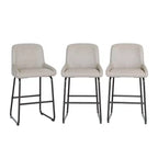 Tabourets de bar lot de 3, tabourets de bar hauteur comptoir 61 cm avec dossier, chaises de bar modernes rembourrées en cuir PU