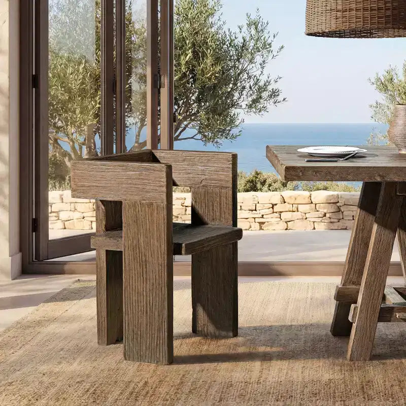 Jennifer Taylor Home Avenel Fauteuil d'appoint bloc sculptural en orme massif recyclé
