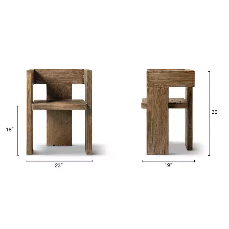 Jennifer Taylor Home Avenel Fauteuil d'appoint bloc sculptural en orme massif recyclé